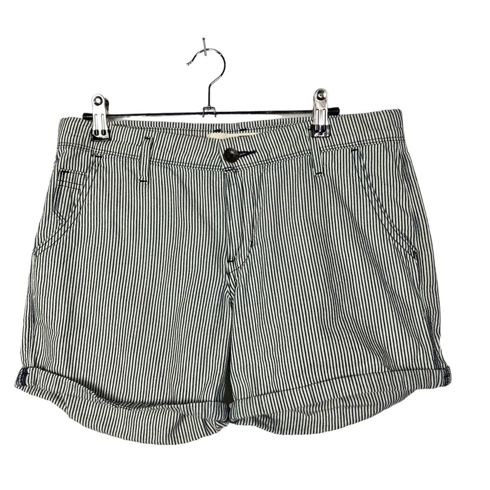Levi's Striped Jean Shorts - Black and White